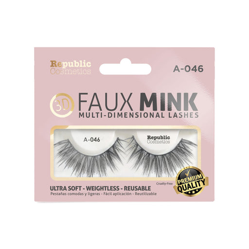Republic Cosmetics 3D FAUX MINK Caja con un par Modelo A-046 Pestañas postizas Republic Cosmetics