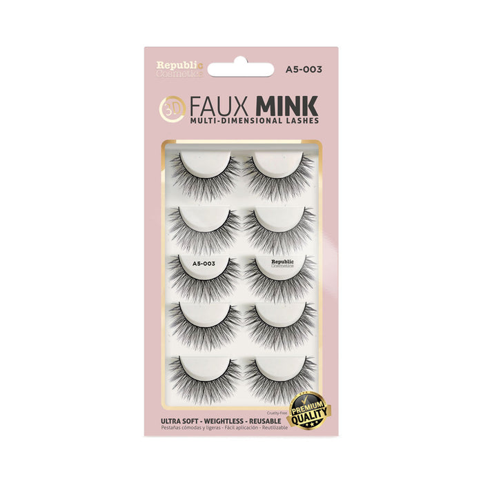 Republic Cosmetics 3D FAUX MINK Pack 5 pairs Model A5-003