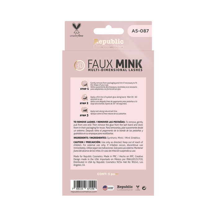 Republic Cosmetics 3D FAUX MINK Pack 5 pairs Model A5-087