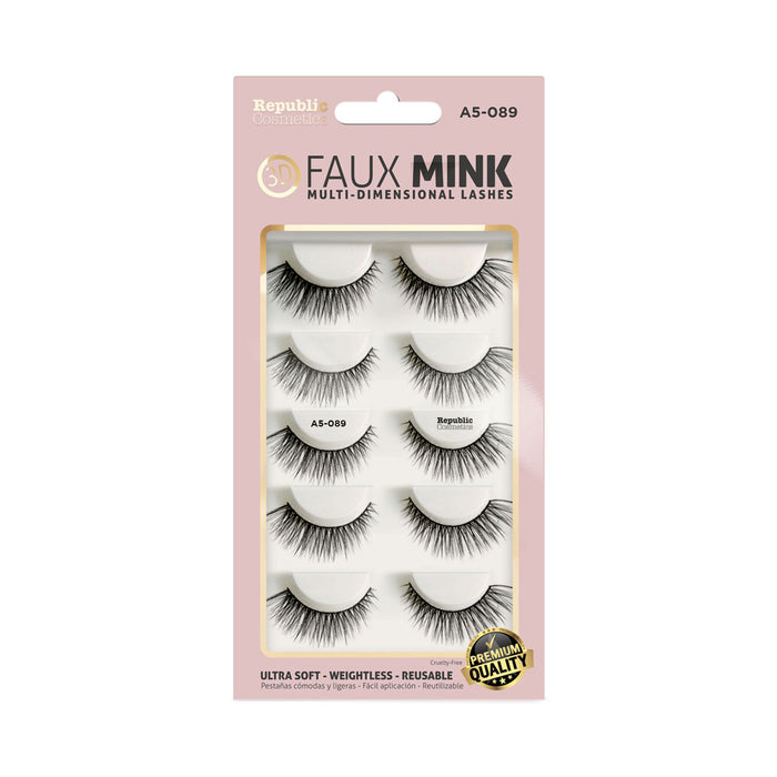 Republic Cosmetics 3D FAUX MINK Pack 5 pairs Model A5-089