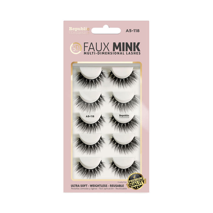 Republic Cosmetics 3D FAUX MINK Pack 5 pairs Model A5-118