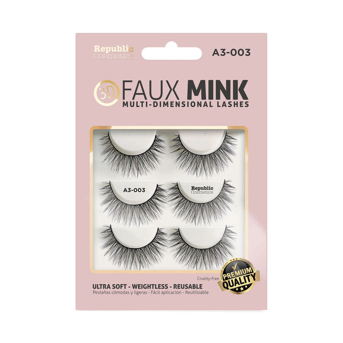 Republic Cosmetics 3D FAUX MINK Pack 3 pairs Model A3-003