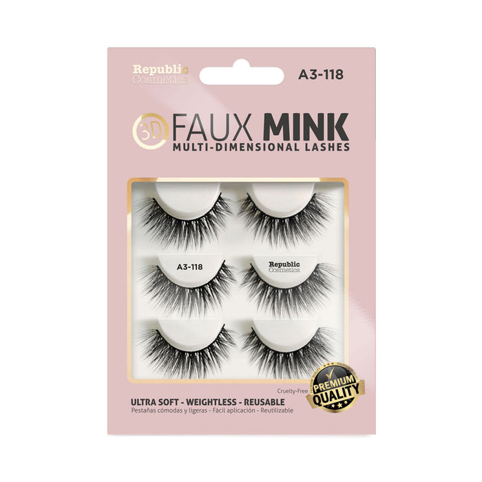 Republic Cosmetics 3D FAUX MINK Pack 3 pairs Model A3-118