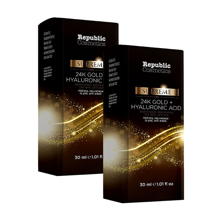 Republic Cosmetics 2 pcs 24 K Gold Serum + Hyaluronic Acid