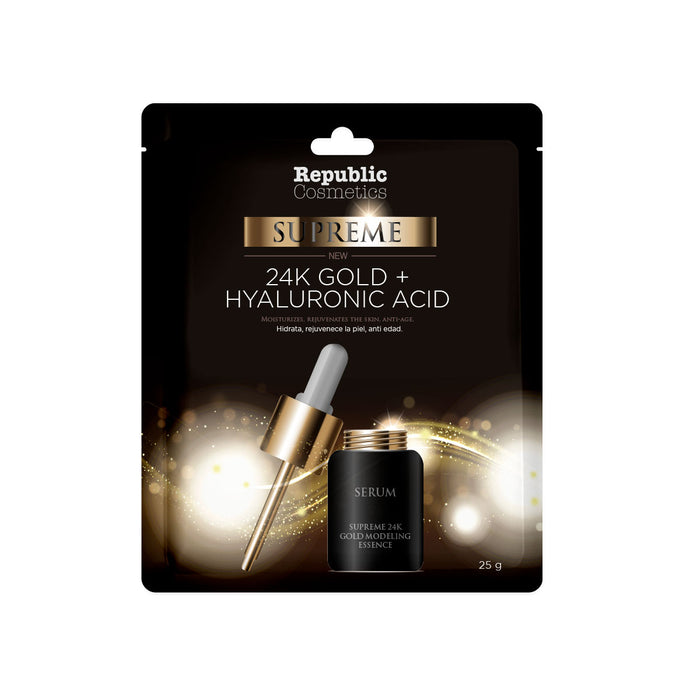 Republic Cosmetics24K Gold + Hyaluronic Acid Facial Mask Pack 12 pcs